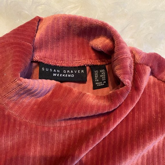 Susan Graver Rusty Rose Velvet Ribbed Shift Dress - Picture 4 of 6